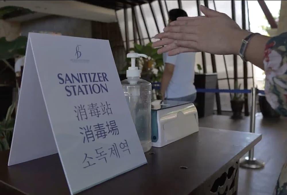 The Bellevue Resort Panglao Esterno foto A hand sanitizer station at a hotel in Seoul, South Korea